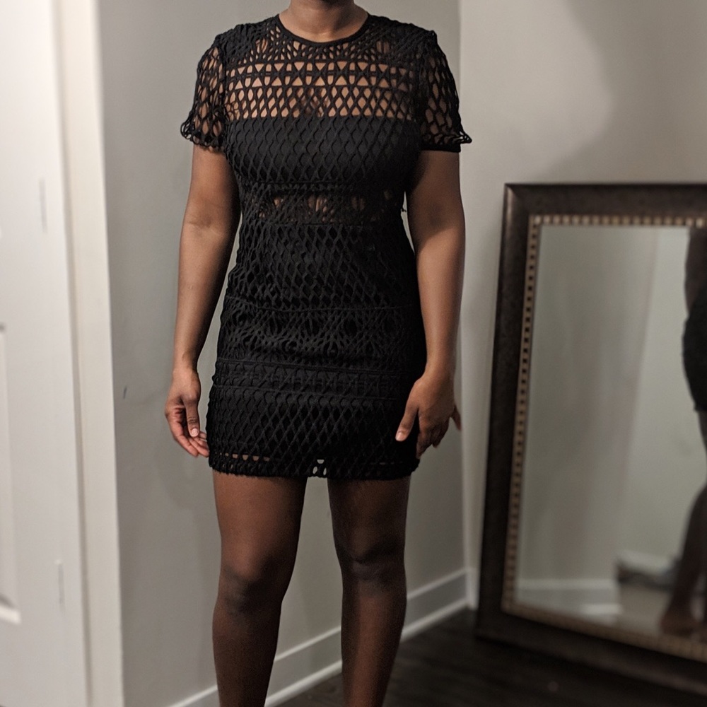 Black Cage Detail Dress